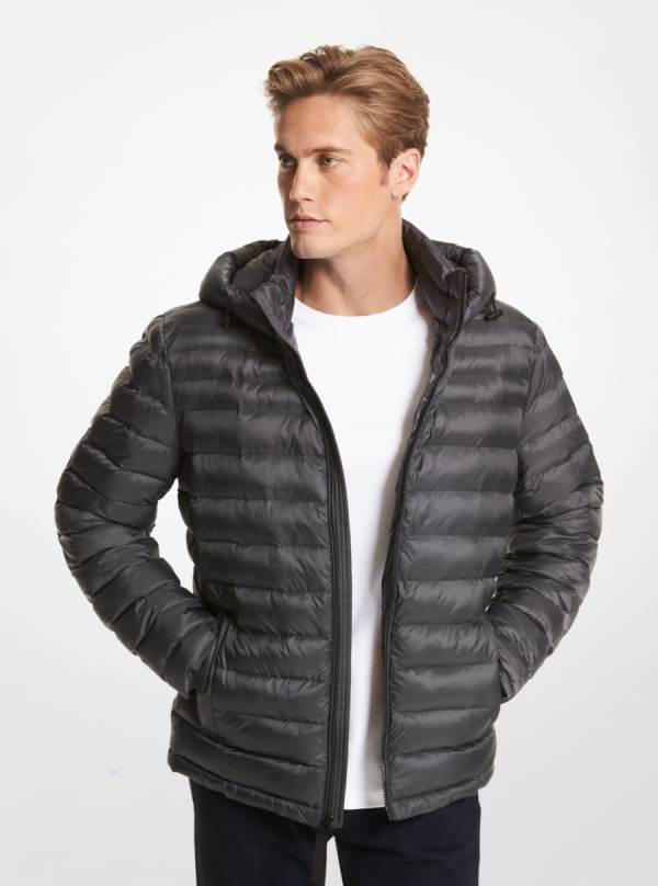 Panske Bundy Michael Kors Packable Quilted Puffer Tmavo Siva - Oblecenie Michael Kors Sleva | QUVYM-8259